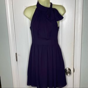 Express high neck mini dress eggplant purple